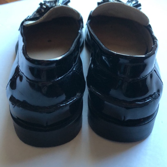 Black shiny animal print tassel shoes, size 38. - Picture 2 of 5